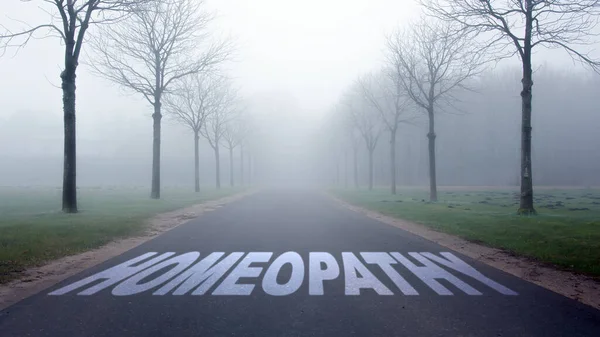 Rua Assine Direção Caminho Para Homeopatia — Fotografia de Stock