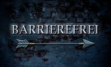 Signposts with the direct way to Barrier-free