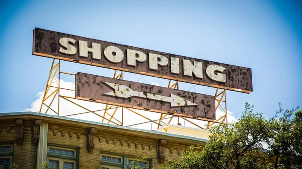 stock image Street Sign the Direction Way to to Shopping