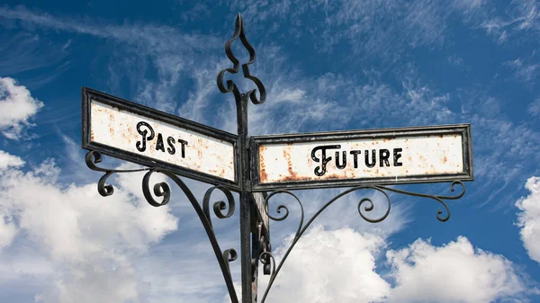 Ulica Podpisz Kierunek Drogi Przyszłości Przeszłość — Zdjęcie stockowe