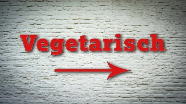 Segnaletica Con Diretta Cibo Vegetariano — Foto Stock