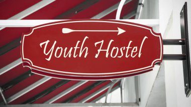 Sokak Işareti gençlik Hostel yön yolu