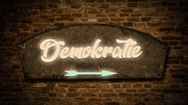 Signposts with the direct way to Democracy