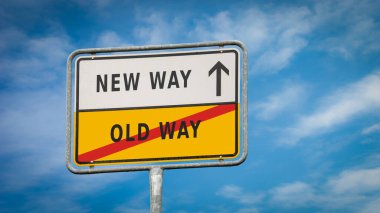 Sokak yeni Way karşı eski yol WY yön Imzala