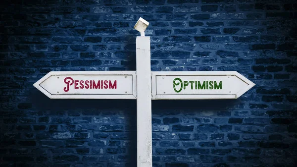 Street Sign Direction Way Optimism Pessimism — Stock Photo, Image