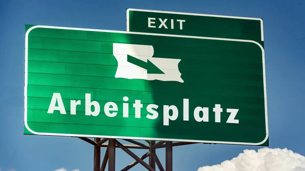 Görüntü Almanca Bir Işyeri Istikametinde Bir Tabela Işaret Gösteriyor — Stok fotoğraf