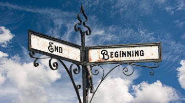 Sokak bitiş karşı başlangıcı için yön Işareti