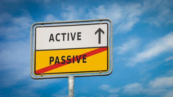stock image Street Sign the Direction Way to Active versus Passive