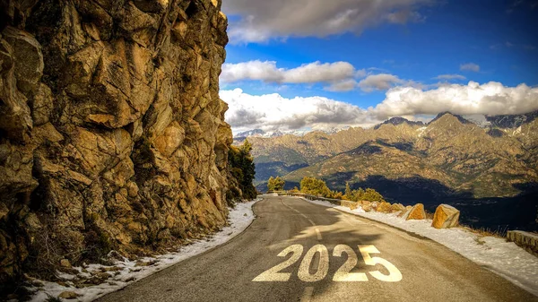 stock image Image of a signpost pointing in the direction of the year 2025