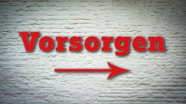 Almanca işaretli bir resim önlem yönünü gösteriyor..