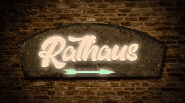 Belediyeyi işaret eden Almanca bir işaret levhası olan bir resim..