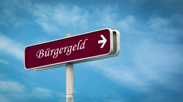 the picture shows a signpost and a sign that points in the direction of citizenship in german.