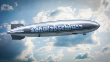 Mezuniyet için Almanca işaret levhası olan bir resim..