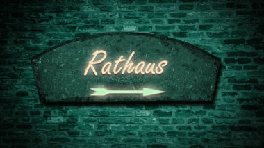 Belediyeyi işaret eden Almanca bir işaret levhası olan bir resim..
