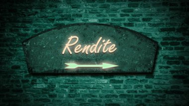 Verim yönünü işaret eden Almanca bir işaret direği olan bir resim.