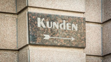 Alman dilinde müşteri istikametinde işaretli bir resim