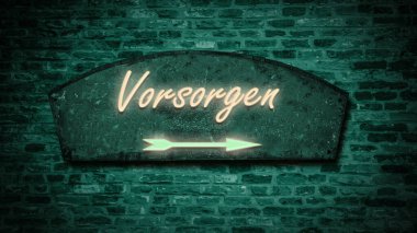 Almanca işaretli bir resim önlem yönünü gösteriyor..