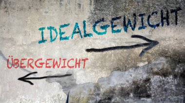 Almanca 'nın iki farklı yönünü gösteren işaret direği olan bir resim. Bir yön beni, diğeri seni işaret ediyor..