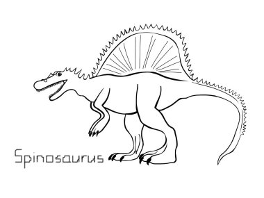 Spinosaurus 'un taslağı. Kretase dönemi. Renkler.