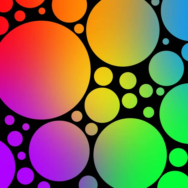 Background image. Rainbow circles on a black background.