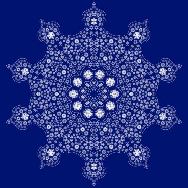 Tebrik kartı, davetiye, pankart, kumaş, ambalaj kağıdı ve ağ için kar tanesi. Yılbaşı ve Noel geleneksel süslemeleri. Kış simgeleri koleksiyonu.