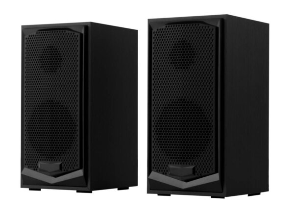 Speakers on a white background