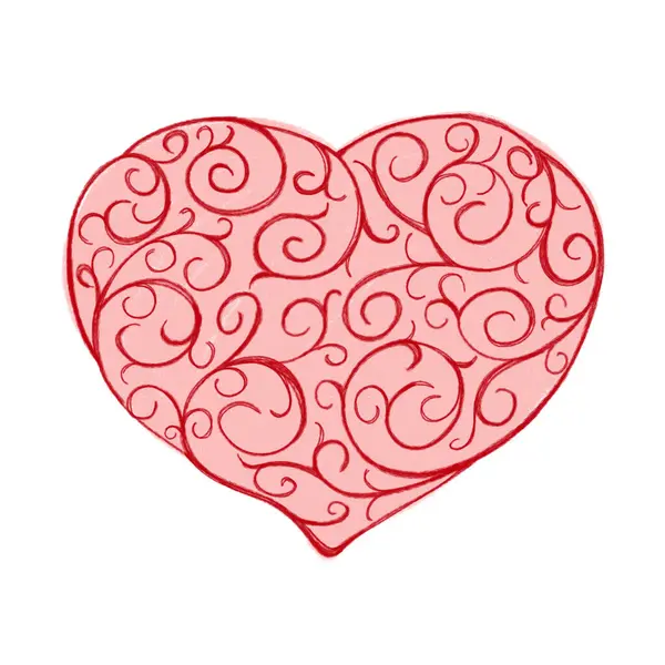 Heart Figure Pattern Isolated White Background Illustration Valentine Day — Stock Photo, Image