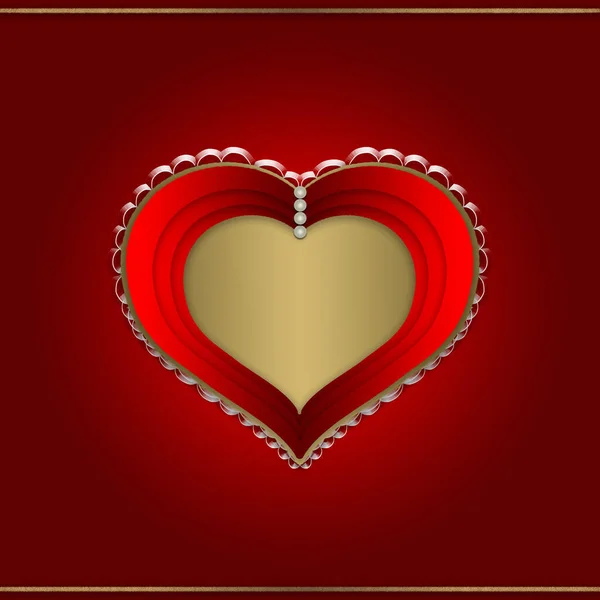 Background Golden Heart Love Valentine Day Postcard Textile Poster Web — Stock Photo, Image