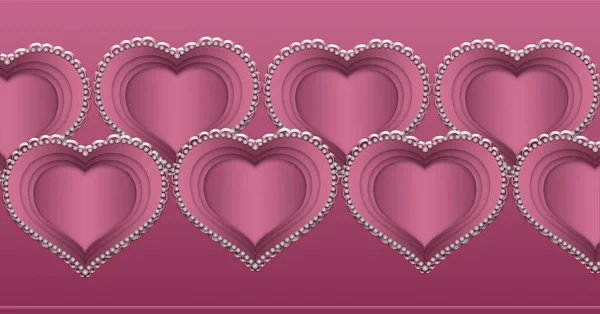 Illustration Greeting Card Banner Many Hearts Pink Colors — Stock Photo, Image