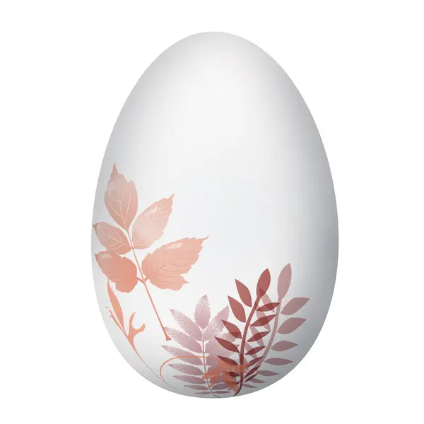 Easter illustration. Easter egg. Egg with plant pattern isolated on a white background. 3-D.