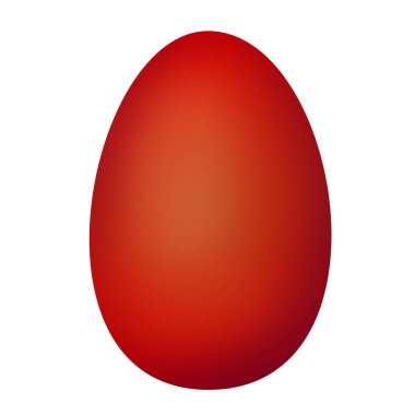Paskalya illüstrasyonu. Paskalya yumurtası. Kırmızı yumurta beyaz arka planda izole edilmiş. 3 Boyutlu.