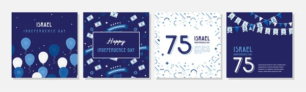 Wzór Dzień Niepodległości Izraela Karty Plakat Zaproszenie Strona Internetowa Narodowy — Wektor stockowy