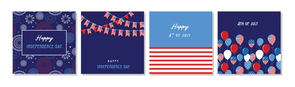 미국의 독립기념일 가호가 있기를 인사말 포스터 팜플렛 — 스톡 벡터
