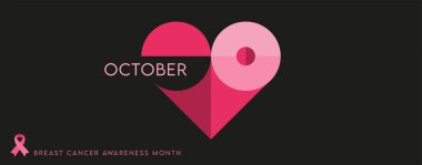 Göğüs kanseri farkındalığı ayı yatay afiş şablon tasarımı. Pembe kurdeleli düzenlenebilir pankart