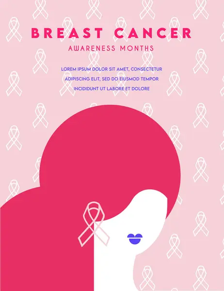 预防乳腺癌宣传运动和不同族裔妇女群体的乳腺癌认识月 再加上胸部概念粉红支持带符号 扁平病媒图解 图库矢量图片