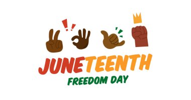 Haziran 'ın özgürlük günü. Amerikan tarihinin kutlaması, Afro-Amerikan Bağımsızlık Günü tasarımı. Poster, pankart, kart şablonu