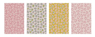 Leopar, Çita, Zebra, vahşi hayvan deseni, kusursuz desen tasarımı. Leoparlar deri desenli tekstil vektör tasarımı çizimi
