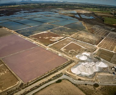 Salt marsh on Mallorca Island viewed by a Drone