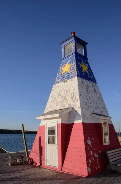 Hafen Von Chticamp Befindet Sich Ein Leuchtturm Aufgenommen Kanada Cheticamp — Stockfoto