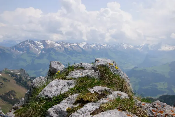Stockhorn Pemandangan Alpen Swiss Dibawa Dekat Thun Dan Interlaken — Stok Foto