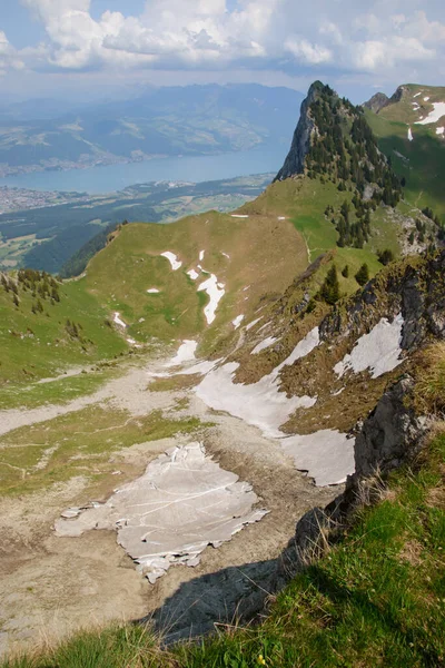 Raktár Alpesi Táj Svájcban Thun Interlaken Közelében Készült — Stock Fotó
