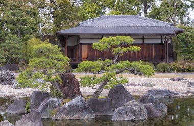 Kyoto 'daki Nijo Şatosu, nefes kesici mimarisi, bahçeleri ve zengin tarihi önemiyle tanınan UNESCO Dünya Mirası sitesidir. Japonya 'da çekildi, Kyoto, 04.2024 