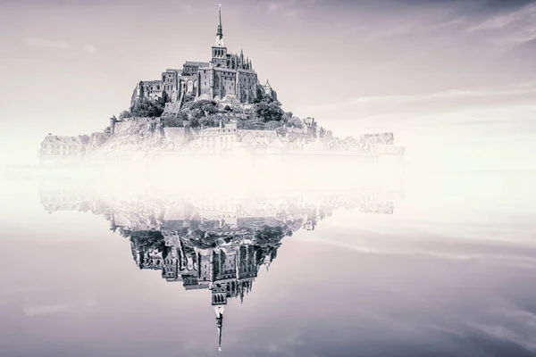 Mont Saint Michel Vesnice Unesco Světového Dědictví Normandii Francie — Stock fotografie