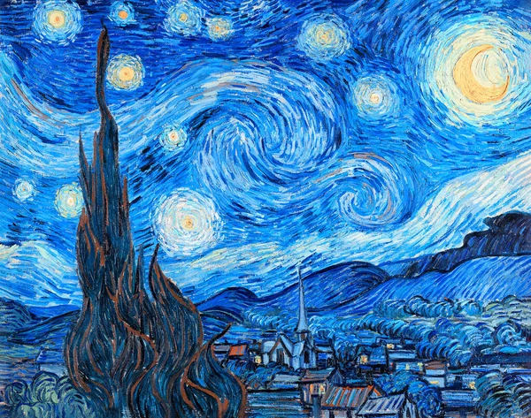 Vincent Van Gogh Noche Estrellada 1889 Óleo Sobre Lienzo Museum — Foto de Stock
