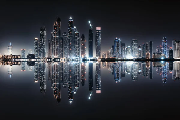 Dubai Marina Éjjel Egyesült Arab Emírségek — Stock Fotó
