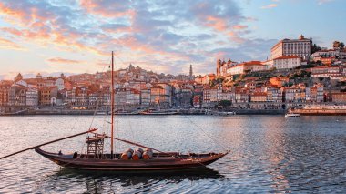 The city of Porto at sunset, Portugal clipart