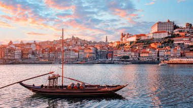 The city of Porto at sunset, Portugal clipart