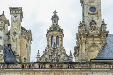 Loire Valley 'deki Chambord Kalesi' nin mimarisi.