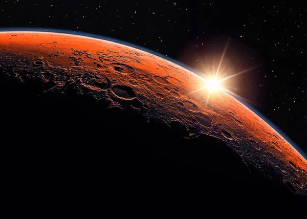 Künstler Blick Auf Den Mars Planeten Stockbild