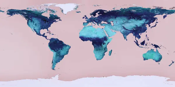 Bardzo Szczegółowa Kolorowa Mapa Świata Geograficznego Obrazek Stockowy